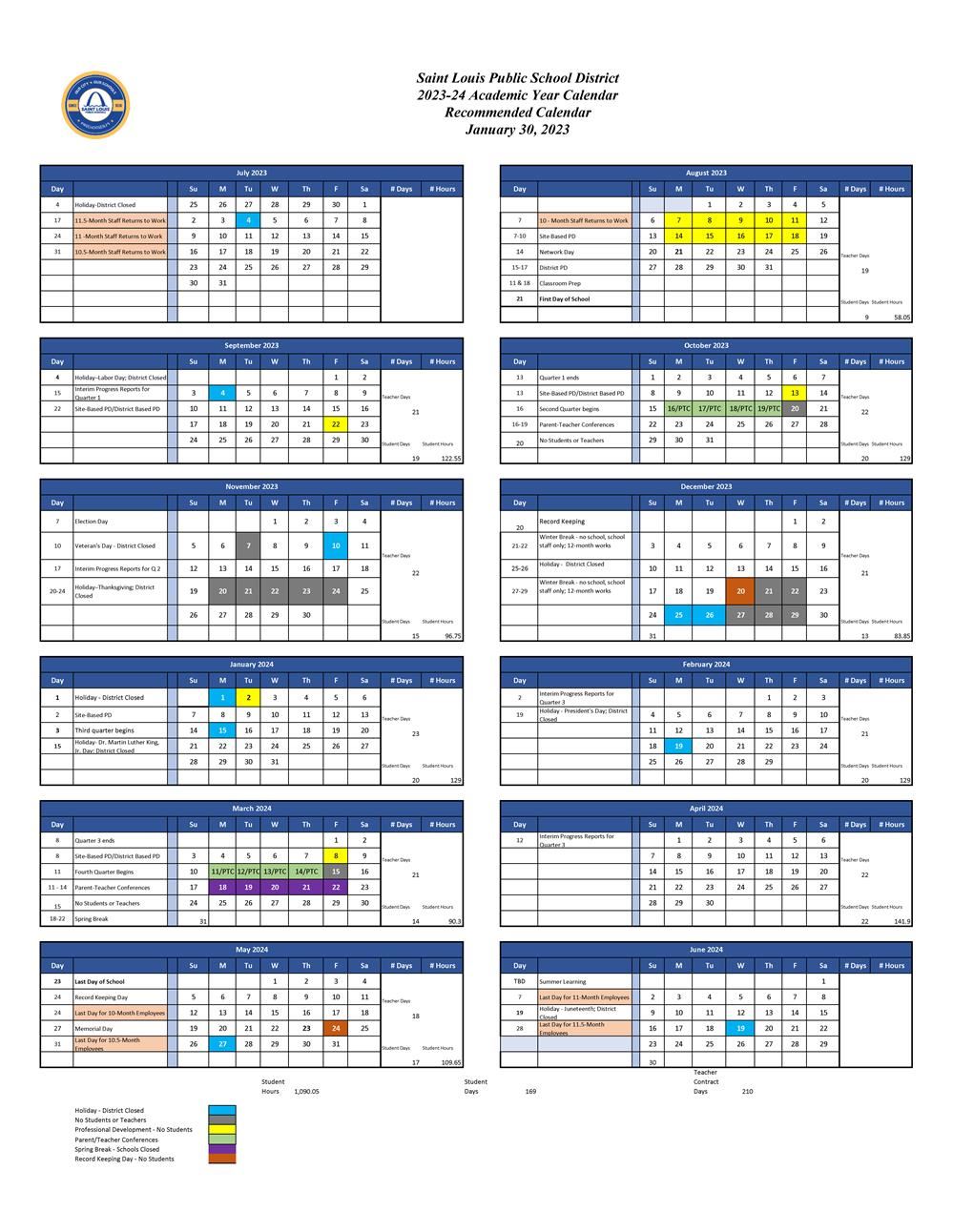 Calendar / 202324 Proposed District Calendar